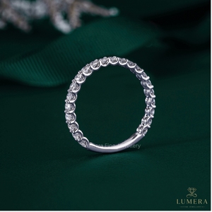 แหวนแต่งงานเพชรเลี้ยงในห้องปฏิบัติการแบบเต็มวง 14K/18K ทองคำขาวชุบโรเดียม หรูหรา ได้รับการรับรองจาก IGI แหวนฉลองครบรอบ - Product Image 2