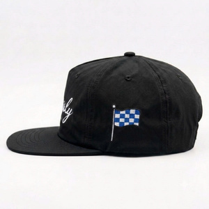 Custom Embroidery Logo 5 Panel Unstructured <b>Flat</b> Brim Waterproof Fabric Snapback <b>Cap</b> Hat Wear Outdoor For <b>Man</b> And Woman - Product Image 3