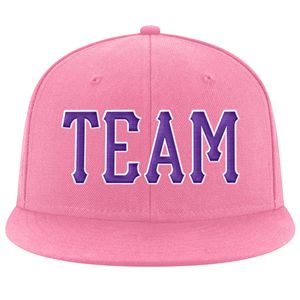 Casquette Snapback Ajustable Broderie 3D Personnalisée en Satin Rose, Violet et Blanc - Product Image 2