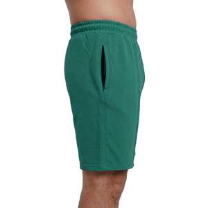 Shorts pour homme en mélange coton-polyester vert forêt avec cordon de serrage à la taille, décontractés, respirants, longueur bermuda, couleur unie, tricotés - Product Image 6