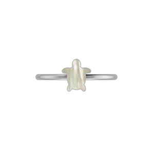 Bague empilable en argent sterling 925 plaqué platine, sertie de perles en forme de tortue, fantaisie, tendance, élégante, pour mariage - Product Image 2