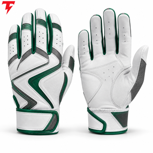 Baseball Batting <b>Gloves</b> Leather Soft Comfortable Fit Strong Grip Breathable Design Durable Lightweight Full Finger <b>Sports</b> <b>Gloves</b> - Product Image 1
