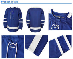 เสื้อฮอกกี้น้ำแข็งพรีเมียมขายส่ง OEM ปักโลโก้ตามสั่ง แบรนด์ส่วนตัว ชุดทีมฮอกกี้ เสื้อผ้ากีฬา ลายธงชาติ สั่งซื้อจำนวนมากสำหรับฤดูร้อน - Product Image 4