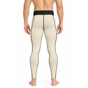 Legging de compression pour homme à rayures noires, design personnalisé, coupe ajustée, look contemporain, collant extensible très apprécié, service OEM - Product Image 2