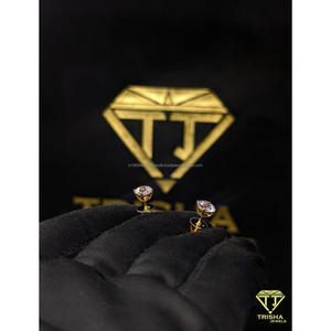 925 Sterling <b>Silver</b> <b>Stud</b> Earrings Iced Out with VVS Moissanite Diamond Luxury High Shine Minimalist Jewelry By Trisha Jewels - Product Image 6