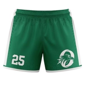 Pantalones Cortos de Lacrosse Unisex Verdes y Blancos, de Poliéster, Ajuste Atlético, Ropa Deportiva, Uniforme de Equipo, Ropa para Entrenamiento y Juego - Product Image 1