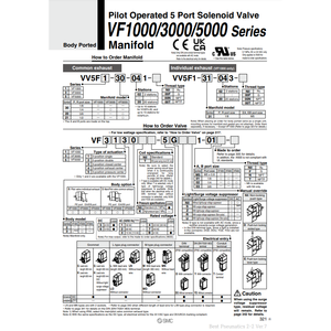 VV5F3-30-111 de modèle de collecteur de solénoïdes pneumatiques SMC - Product Image 1
