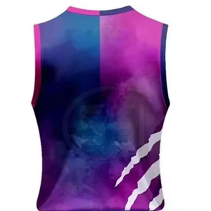 Ensemble d'uniformes de basketball 2026 – Impression par transfert thermique, couleurs personnalisées, dégradé violet-bleu, motif griffe, polyester respirant, pour hommes - Product Image 5