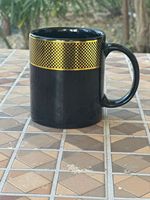 Tasses à café en céramique noire brillante, cadeaux promotionnels, impression de logo possible, vente en gros