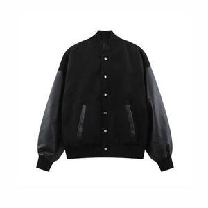 Veste varsity en laine à manches en cuir, style vintage streetwear pour homme, broderie de logo personnalisée, respirante et à séchage rapide, pour l'hiver - Product Image 1