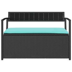 Banco de Almacenamiento para Patio de Ratán Sintético Negro con Cojín, Elegante Solución de Muebles para Exteriores - Product Image 4