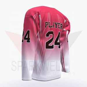 Jersey de Hockey sobre Hielo Sublimado Personalizado, Cuello en V, Manga Larga, Malla Transpirable, Poliéster que Absorbe la Humedad, Corte Regular, Deportivo para Adultos - Product Image 2