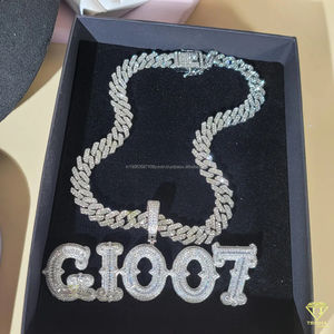 จี้เพชรรูปตัวอักษรแบบฟองหนาสำหรับผู้ชายสไตล์คนเมืองจี้ชื่อเฉพาะสำหรับผู้ชาย - Product Image 2