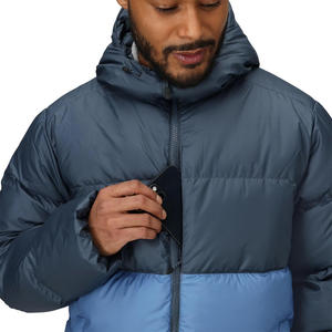Veste matelassée longue d'hiver pour homme, impression personnalisée sur le devant, design à capuche, rembourrage 100% polyester, production directe d'usine - Product Image 5
