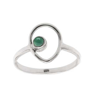 Natural Green Onyx Gemstone <b>Ring</b> In 925 Sterling Silver Handmade Open Band <b>Ring</b> Healing <b>Crystal</b> Bohemian Jewelry For Women - Product Image 1