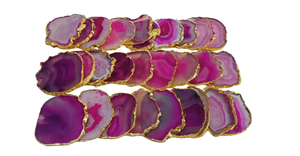 Natural Pink <b>Agate</b> <b>Coaster</b> With Golden Plating Handmade <b>Agate</b> <b>Coasters</b> Natural <b>Agate</b> Slices Buy From Amayra Crystals Exports - Product Image 1