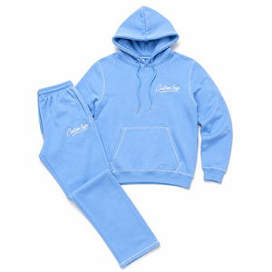 Custom Premium Fleece Hoodie Sweatsuit <b>Set</b> Relaxed Fit Matching Jogger Tracksuit Pullover Street Fashion OEM Wholesale Apparel - Product Image 1