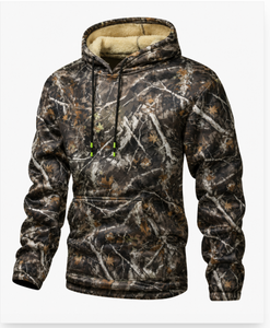 Sweat-shirt à capuche camouflage pour homme de haute qualité, doublé en polaire, confortable, idéal pour les voyages et la randonnée - Product Image 1