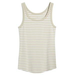 Camiseta sin mangas de verano para mujer, de punto liso teñido, poliéster/algodón, de secado rápido, transpirable, cuello redondo, informal, con logo frontal - Product Image 5