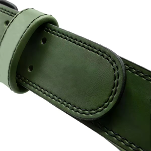 Cinturón de Levantamiento de Pesas de Cuero Genuino de Color Personalizado, Cinturón de Soporte Lumbar de Alta Resistencia para Powerlifting, Diseño Verde Oscuro para Entrenamiento y Sentadillas - Product Image 4
