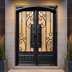 Hand-forged iron entrance gate: rust-resistant, easy to assemble, featuring an arched design and a decorative patterned frame. - Product Image 2