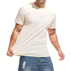 Camiseta Formal de Manga Corta para Hombre, Cuello Redondo, Corte Regular, Color Sólido, 100% Algodón Jersey, Ecológica, Transpirable y de Secado Rápido - Product Image 3