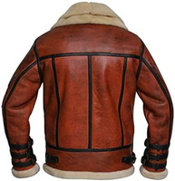 Veste d'aviateur en cuir d'agneau véritable pour homme RAF B3, veste bomber à double col, veste de vol en peau de mouton