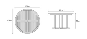 Modern <b>Round</b> Wood Dining <b>Table</b> Set with Stackable Chairs for Park Outdoor Use - Product Image 6
