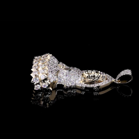 Pendentif Bouddha en diamant rond cultivé en laboratoire certifié IGI en or 18 carats, pendentif religieux pour hommes et femmes