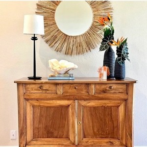 Grand miroir mural bohème de qualité supérieure pour salle de bain, vanité ou spa, crée une ambiance relaxante et élégante, provenant d'Inde. - Product Image 4