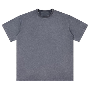 เสื้อยืดคอกลมแขนสั้นผู้ชาย ผ้าฝ้าย 100% ทรงปกติ สไตล์ลำลอง ผ้าเจอร์ซีย์ถักลายกราฟิกด้านหน้า ล้างสีแบบแอซิดวอช ทรงพอดีตัว - Product Image 5