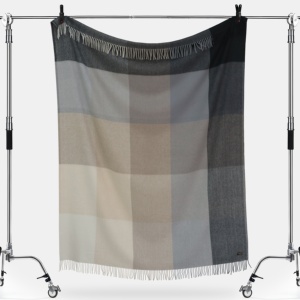 Chal de Cachemira Mongol a Cuadros 130*170cm Tono Natural - Product Image 3