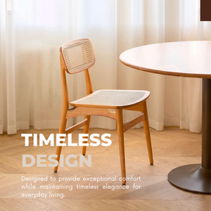 Chaise de salle à manger en bambou au design moderne, siège et dossier en rotin, chaise latérale en bois pour la maison, le restaurant, la salle à manger - Product Image 6