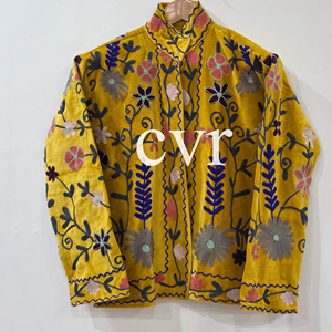 Handmade Eco-Friendly Uzbek Outerwear <b>Coat</b> Velvet Suzani Winter Boho Embroidered Women's Luxury <b>Coat</b> for Party Wear - Product Image 1