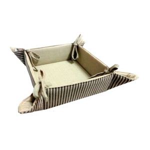 High Quality Washable Foldable Beige Color 100% Organic Cotton Bread <b>Basket</b> Best Selling GOTS Certificate <b>Food</b> Storage <b>Baskets</b> - Product Image 1