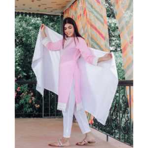 Ensemble de costume en mousseline de coton rose respirant pour femme, taille XS - Product Image 2