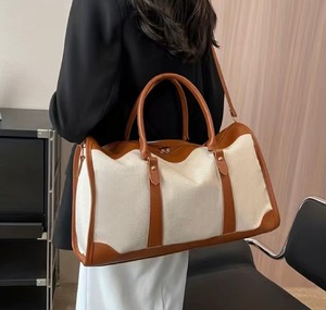 Sac de voyage en toile et cuir, fermeture éclair, imperméable, pour le week-end, grande capacité, haute qualité, LCTB-0091 - Product Image 2