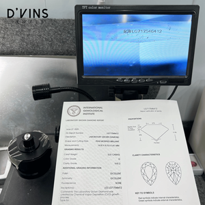 D'vins VVS2เพชร5.01CT ทรงลูกแพร์สำหรับปลูกในห้องปฏิบัติการที่เต็มไปด้วยเพชร HPHT CVD - Product Image 2