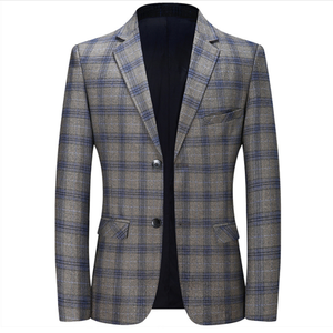 Blazers pour hommes en tissu 100% laine de qualité supérieure, à simple boutonnage, col en V, costume pour messieurs, manteau pour occasions de fête, disponible - Product Image 4