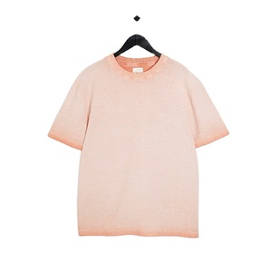 T-shirt en toile respirant à séchage rapide pour homme, col confortable, coupe ajustée, polyester/coton, qualité supérieure, couleur orange délavé - Product Image 1