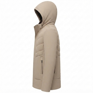 Veste d'hiver longue et épaisse pour homme, durable, avec broderie, fermeture éclair intégrale et plusieurs poches fonctionnelles - Product Image 2