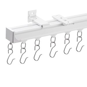 Sistema di binari per tende a soffitto da 3,6 metri con staffa a parete per tende divisorie e accessori per pali - Product Image 1