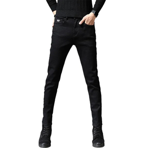 <b>Men</b>’s Slim Fit Distressed <b>Stretch</b> Denim Jeans Red Button Accent Streetwear Casual Fashion Wholesale OEM Custom - Product Image 6