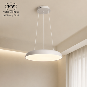 Lámpara de araña LED redonda moderna de 48W, tricolor, regulable, con control remoto y altura ajustable para comedor, dormitorio y sala de estar - Product Image 1