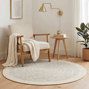 Tapis de chambre d'enfant en corde de coton concentrique pastel pour chambre de bébé, salle de jeux et maison scandinave - Product Image 1