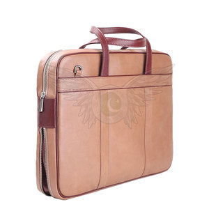 Sac pour ordinateur portable en cuir véritable, design durable, espace organisé pour une utilisation quotidienne et les documents de travail - Product Image 2