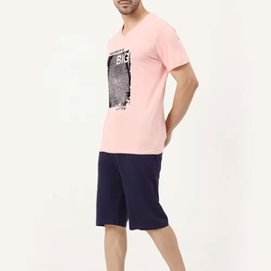 Ensemble de sport pour homme en 2 pièces pour l'été, 100% polyester, t-shirt et short de fitness pour la salle de sport et l'entraînement, vêtements de sport légers pour la course à pied et l'entraînement - Product Image 2