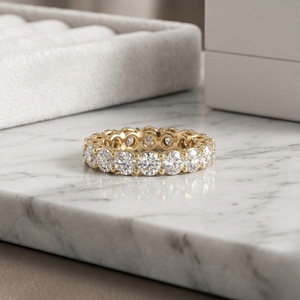 Anillo de Eternidad con Corte Redondo y Engaste de Garras de 2.90 CTW - Product Image 1