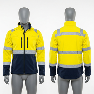 เสื้อแจ็คเก็ตแบบนิ่ม Hi Vis สำหรับทำงาน 320 GSM โพลีเอสเตอร์ผสมสแปนเด็กซ์ สีส้มเหลือง ดีไซน์แผงสี  ปักโลโก้ตามแบบที่กำหนด - Product Image 5
