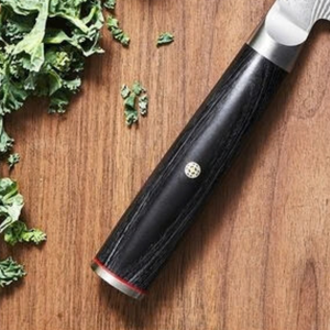 Couteaux à manche noir en acier inoxydable avec lame à motifs, couteaux de cuisine professionnels pour hacher et trancher la viande - Product Image 5